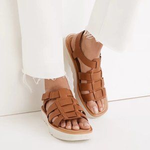 Madewell The Fisherman Flatform Brown Sandal